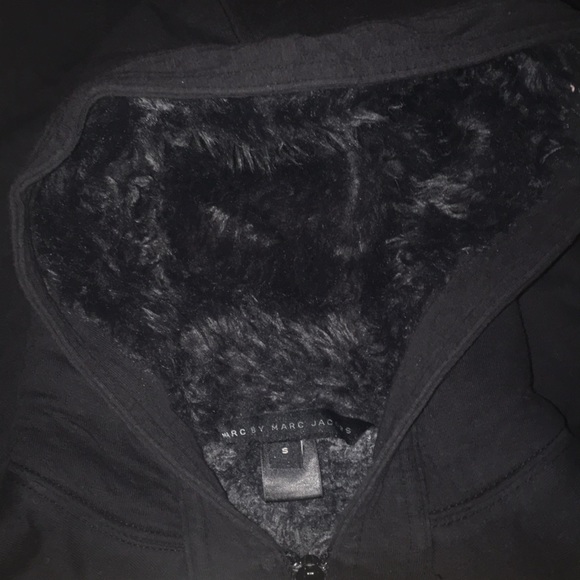 Marc Jacobs faux fur lined zip up hoodie small - Picture 2 of 3
